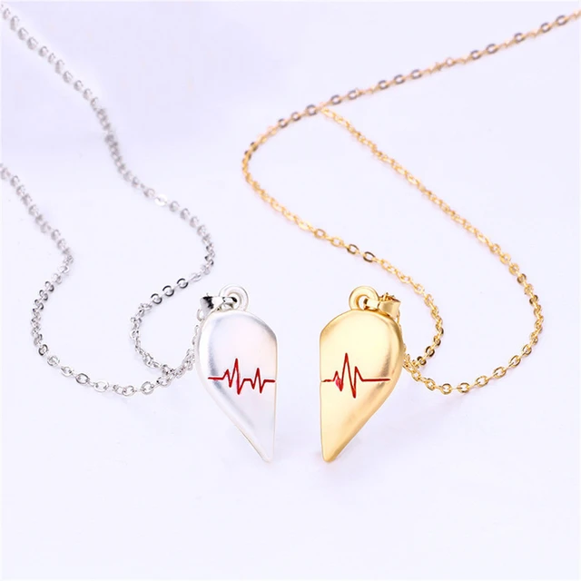 New Heart ECG Gold Color Magnet Buckle Jewelry Connector Charm Pendant for  Couple Necklace Key Chain Bracelet DIY Jewelry Making - AliExpress