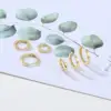 Shevalues Women 3 Pairs Small Earrings Lady Classic 14K Gold Hoop Fashion Tiny Huggie Hoop Earrings Set Hypoallergenic Earring 3