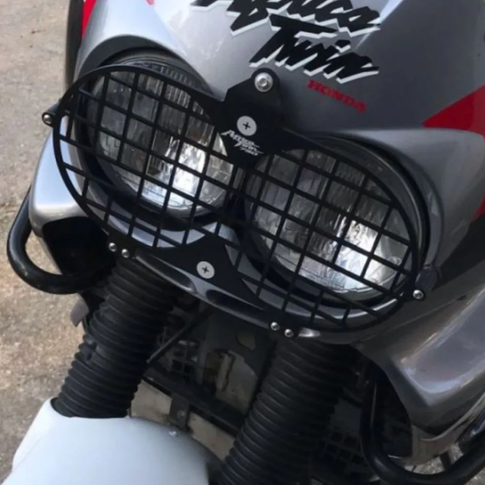 Grille De Protection Pour Phare Moto XRV 750 Africa Twin (1996-2002) - Acier Inoxydable Noir, Montage Facile