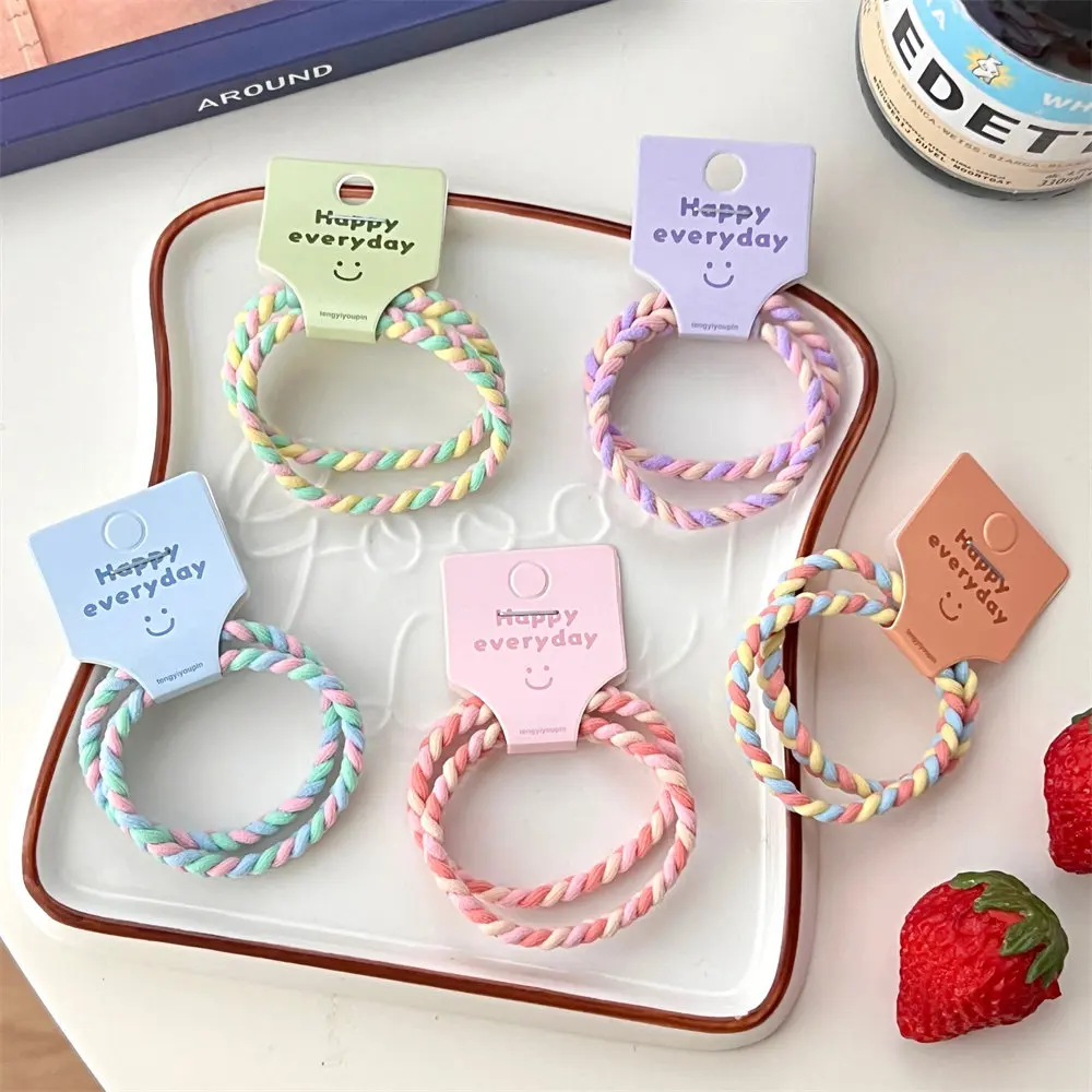 Vibrant Braided Elastic Hair Ties - Durable, Non-Slip Ponytail Holders