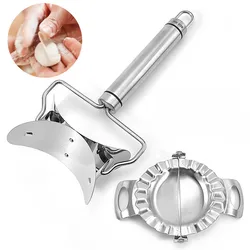 Stainless Steel Manual Dumpling Wrapper Maker Dough Circle Roller Cutters Jiaozi Mould Kitchen Baking Cooking Pastry Tools
