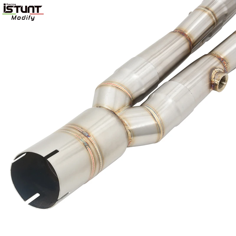 Full System Motorcycle Exhaust Escape Moto For Kawasaki ZX6R 636 2009 - 2022 stainless steel Modify Connect Front Mid Link Pipe - Image 6