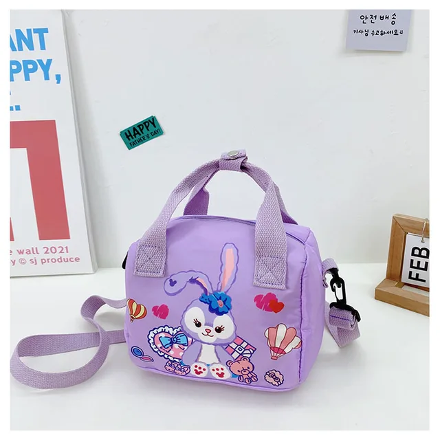 Disney Stellalou Donald Duck Duffy Cartoon Anime Cute Printed Canvas Bag Children School Outing Leisure Shoulder Bags for Girls 4