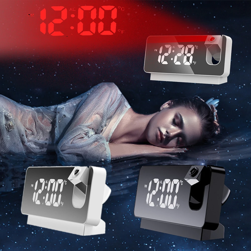New Led Digital Smart Projection Alarm Clock Temperature Table