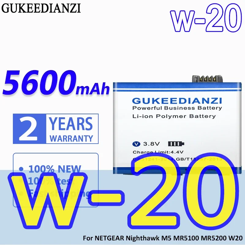 Gukeedianzi 5600Mah W-20 Batteria Per Netgear Nighthawk M5 Mr5100 Mr5200 W20 Router Wireless + Traccia No