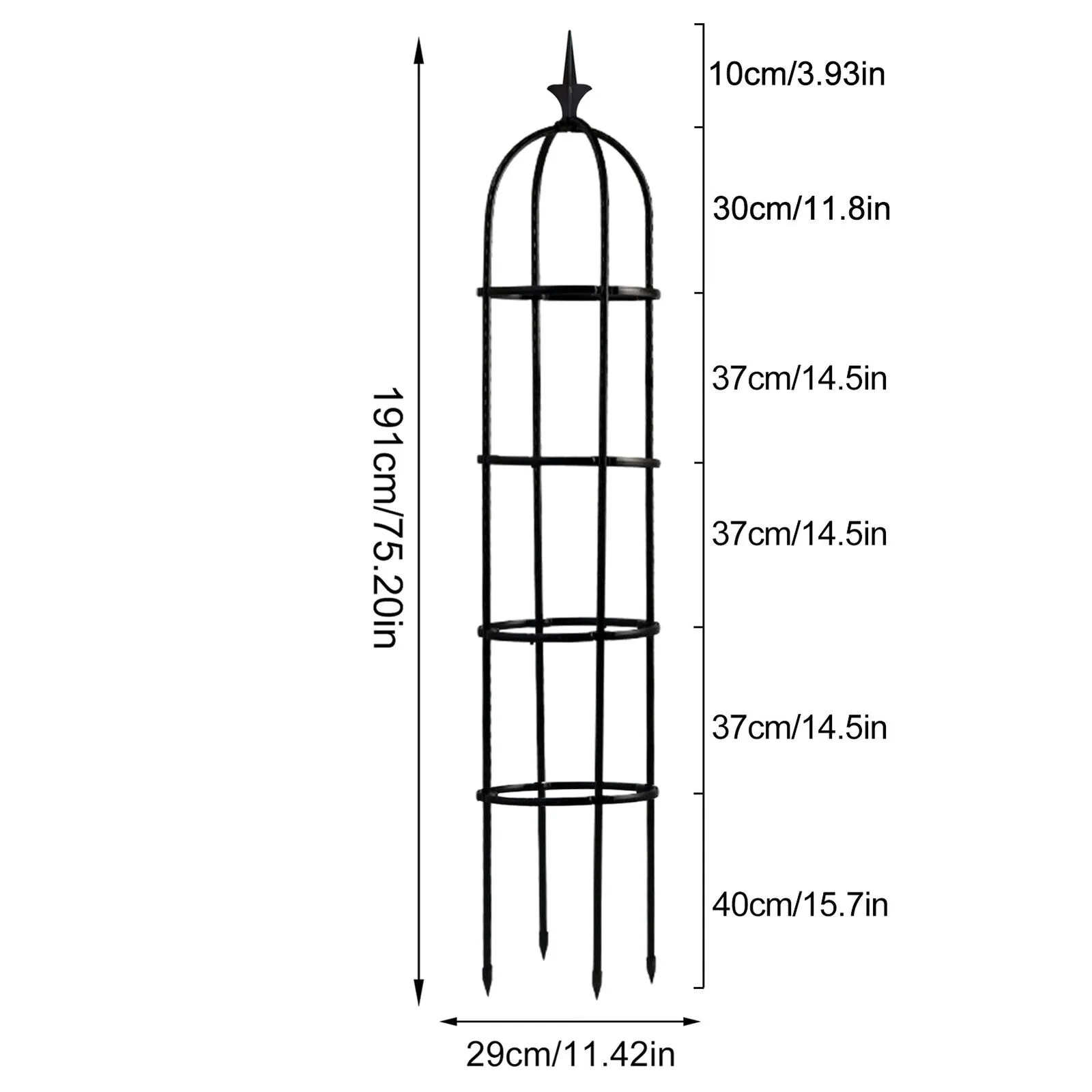 US Tower Obelisk Garden Trellis Tall Plant Support for Climbing Vines