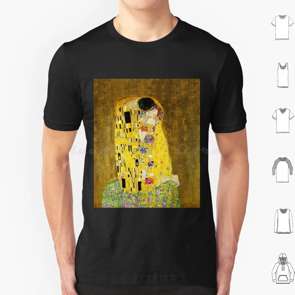 Klimt The Kiss T Shirt Cotton Uomo Donna Stampa Fai Da Te Klimt The Kiss Klimt Kiss Timelessfancy Gold Gustav Klimt The Kiss