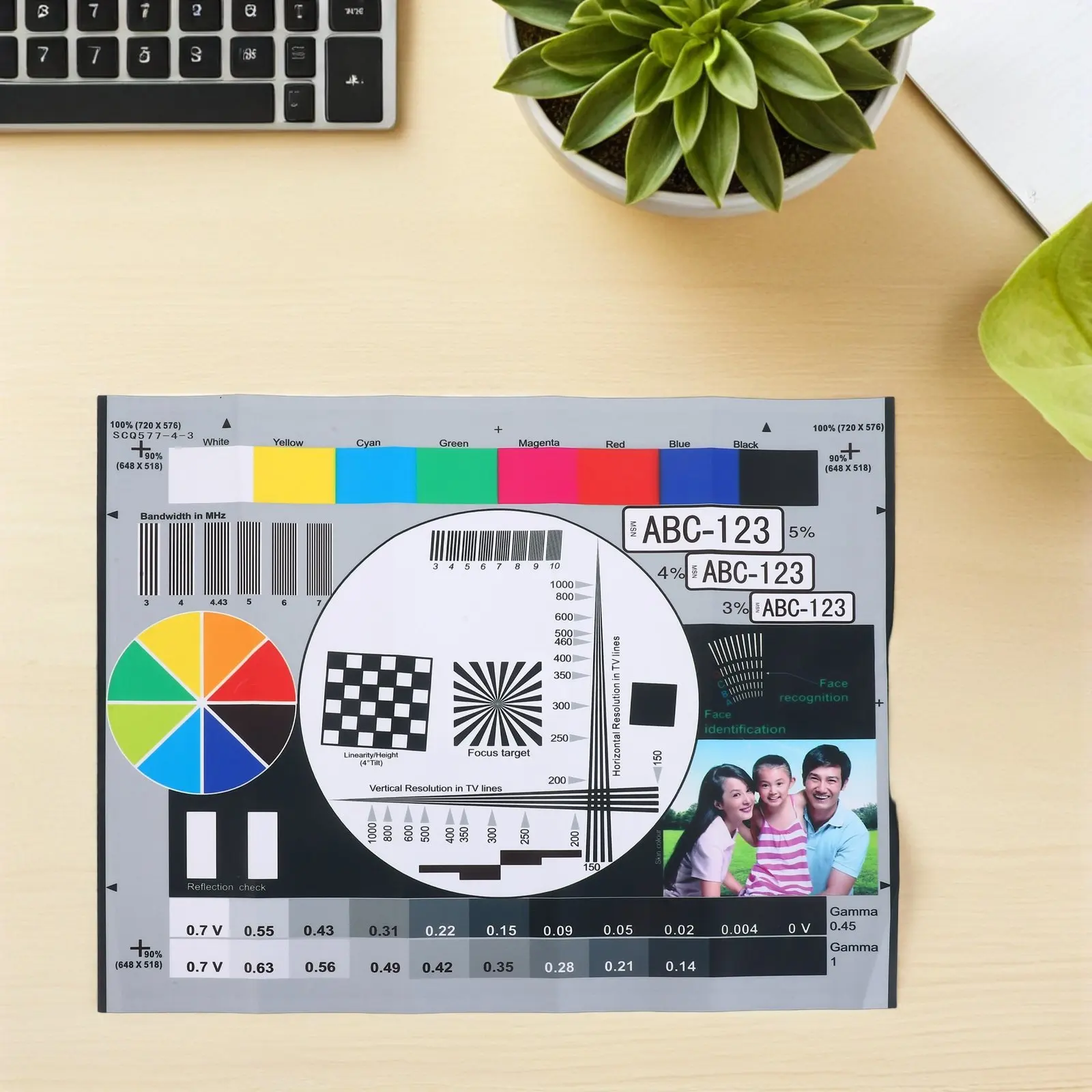 모니터 교정 도구 16x12.6 컬러 교정 차트 고해상도 디스플레이 테스트 카드 정확한 렌즈 초점 조정 색상