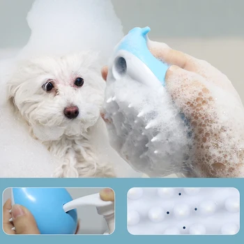 Pet Comb Soft Silicone Depilation Cats Bath Hair Brush Comb Clean The Thoroughly Body Massage Brush Bath Brush Grooming Supplies 2