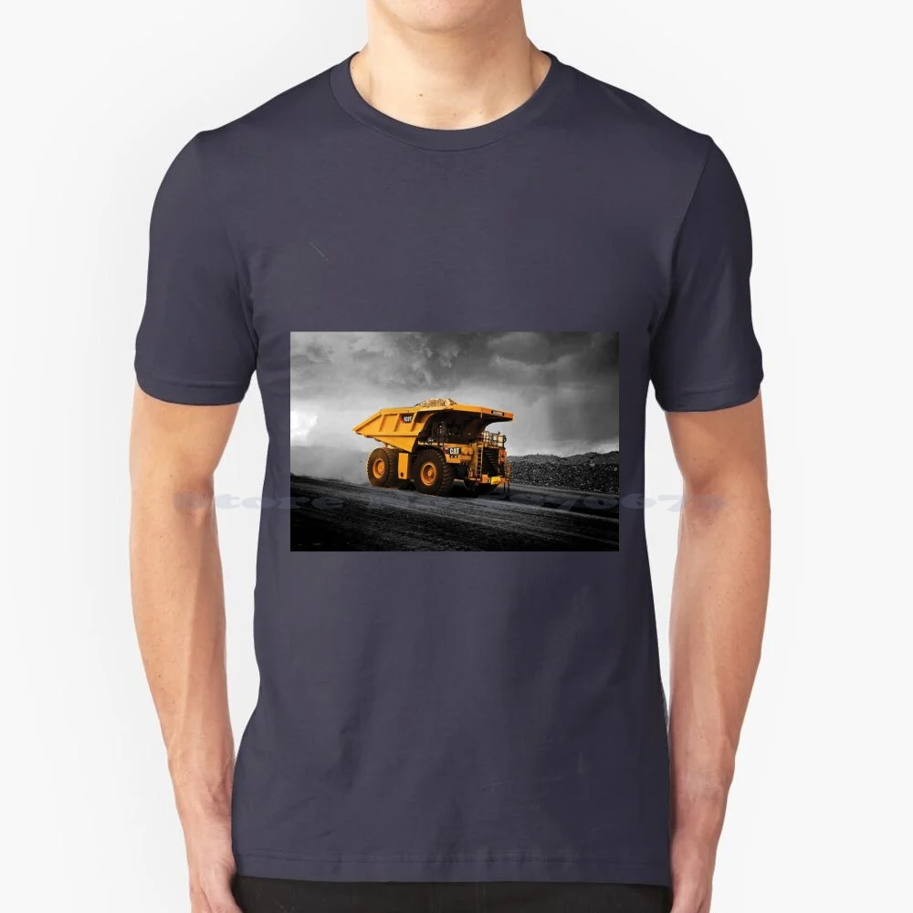 Dumper Cat T Shirt 100% Cotone Tee Dumper Camion Construction Hardwork Goldmine Dumper Road Work