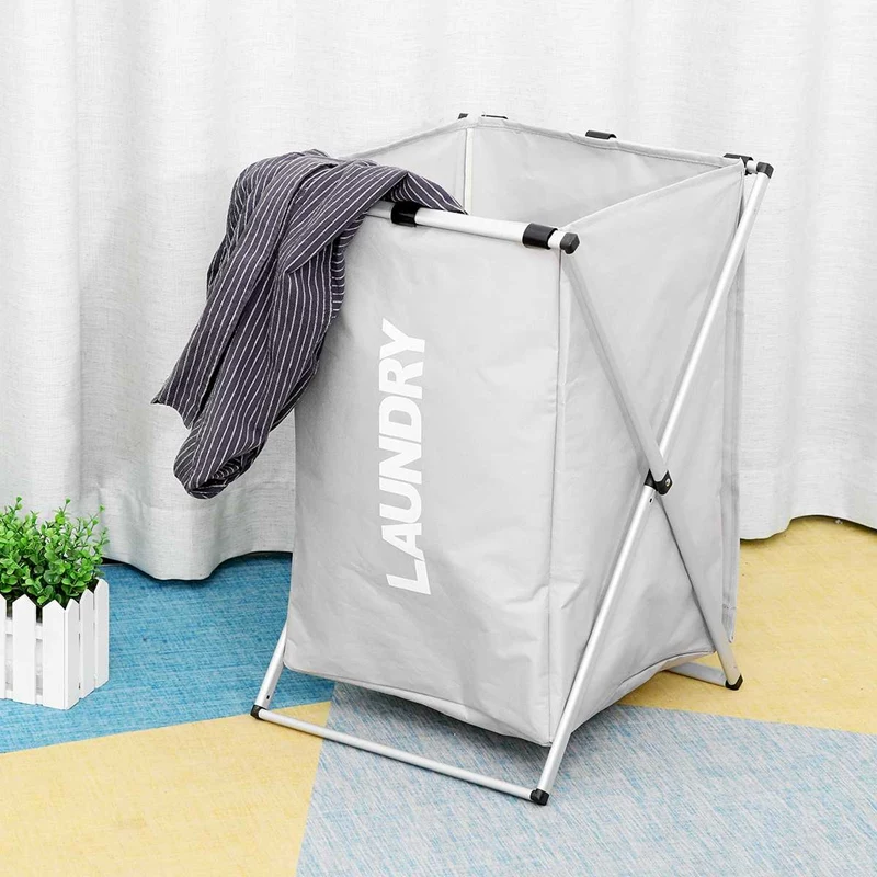 X-Shape Collapsible Foldable Dirty Clothes Laundry Basket Organizer Sorter Laundry Hamper Storage Bag Oxford Cloth