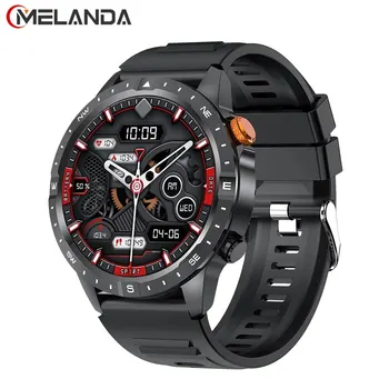 MELANDA AMOLED HD 블루투스 통화 스마트 워치, 스포츠 피트니스 트래커, 건강 모니터링, GPS 스마트워치, 안드로이드 IOS AK57 용, 1.43 인치
