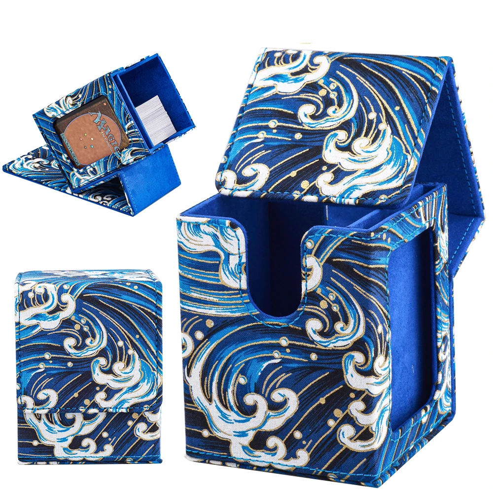 

Trading Card Deck Storage Box Hot Stamping Brocade Card Box MTG PTCG Case Carrying Organiser 120+ Case Trading Card Deck Box
