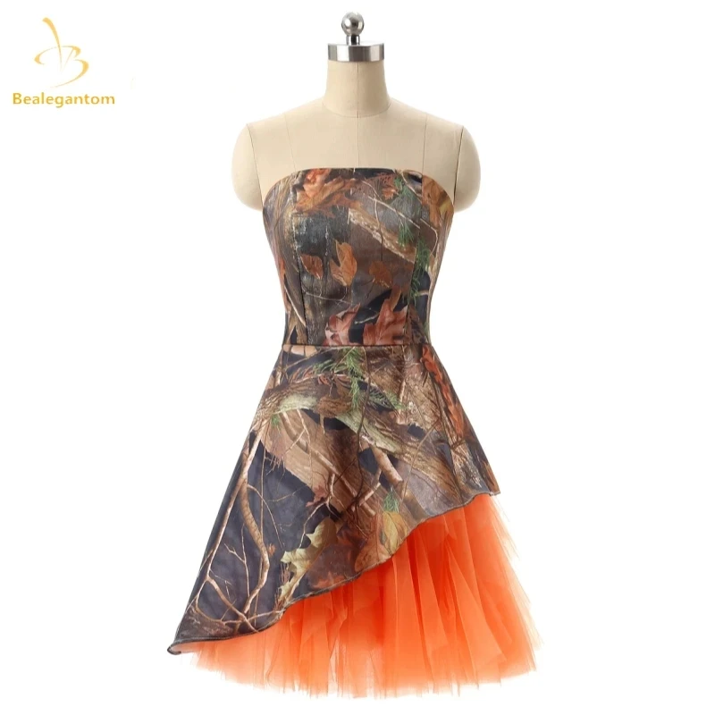 

Bealegantom Camouflage Short Homecoming Dresses Tulle Lace Up Mini Graudation Cocktail Formal Prom Party Gown B2024-54