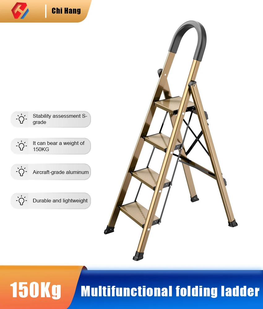 

Household Herringbone Ladder Multifunctional Folding Ladder Telescopic Staircase Thickened Aluminum Alloy Household Ladder