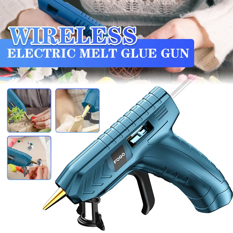 SCIMAKER 3.7V Cordless Hot Melt Glue Gun 20pcs 7x100mm Glue Sticks USB  Rechargeable Wireless Glue Gun Repair Tool Home DIY Gift