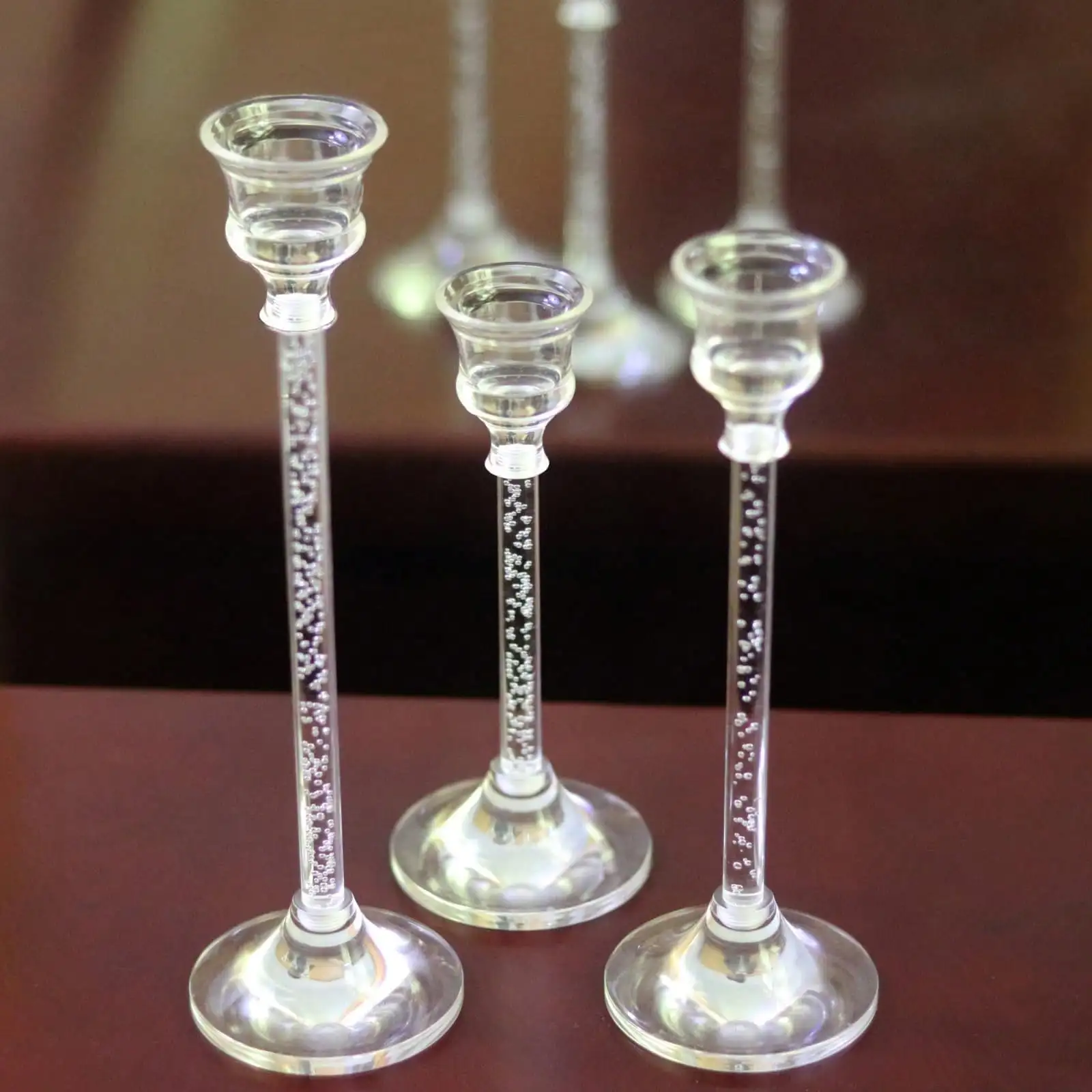 Candle Holders 3pcs Acrylic Candle Holders Set European Style Candlestick Dining Table Decor Wedding Ceremony Candle Holder