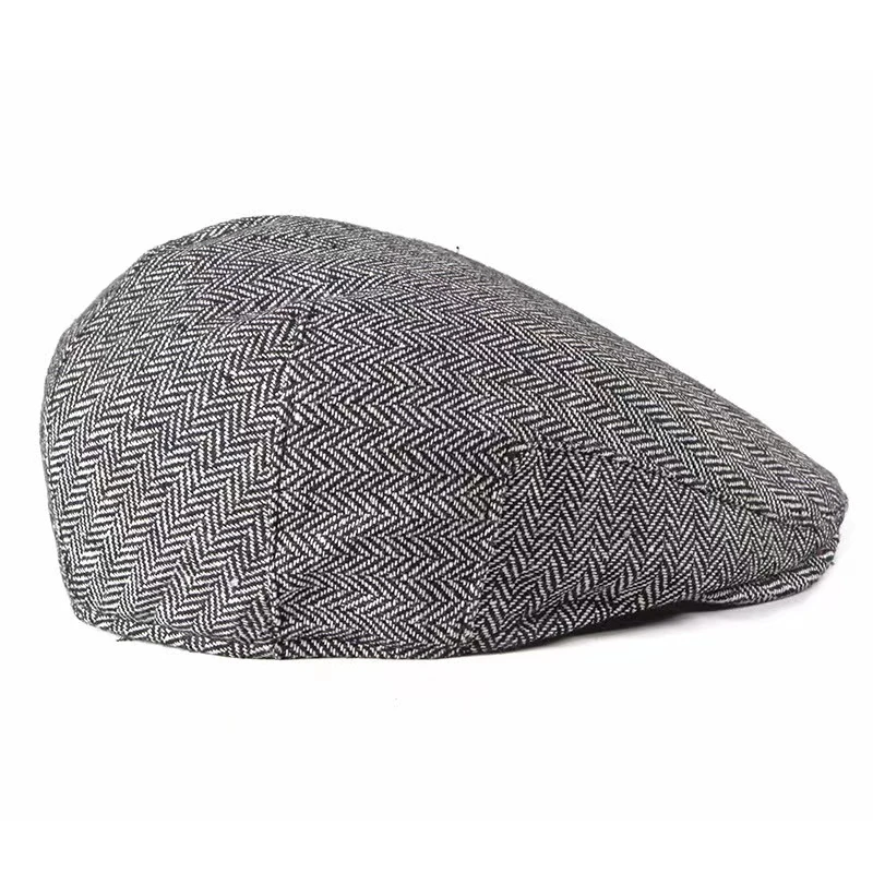 male beret New Berets Men High Quality Autumn Winter Wool Hat Herringbone Newsboy Flat Cap Artist Painter Hat Male Beret Caps gorras beret hunting cap