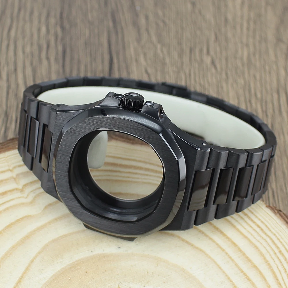 40mm quadratisches Uhrengehäuse mit Armband, NH35 Gehäusezubehör für Nautilus NH34 NH35 NH36 NH38 4r35 Uhrwerk, Saphirglas, Ersatzteil für Uhren – Detail 5