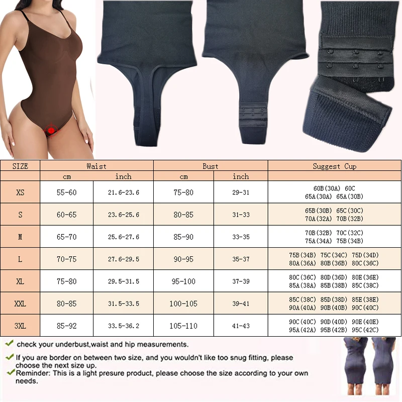 Women's Thong Body Shaper Spaghetti Strap Bodysuit