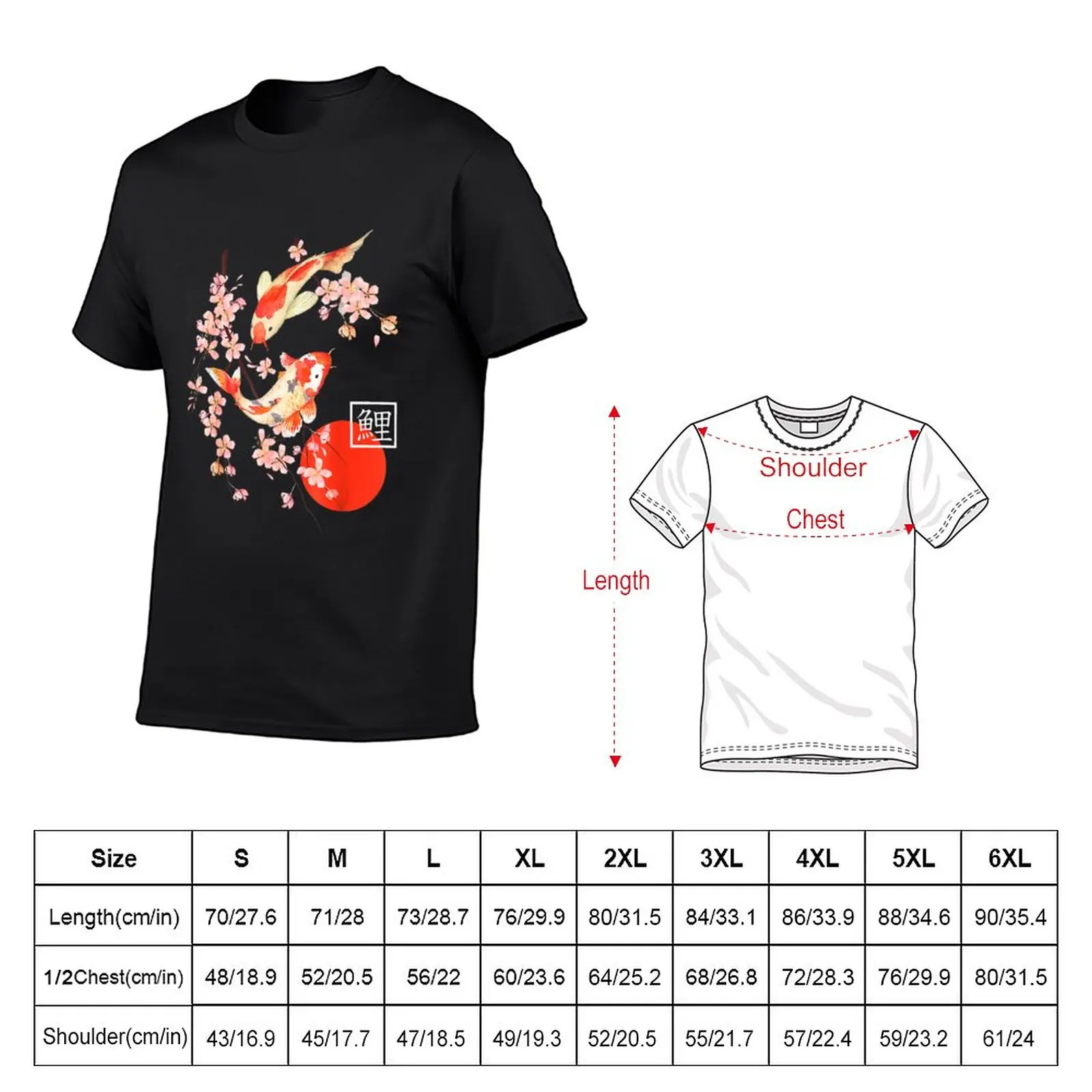  Cherry Blossom Shirt Japanese Koi Carp Fish Sakura Graphic  T-Shirt : Clothing, Shoes & Jewelry