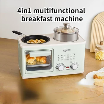 가정용 소형 오븐, 다기능 조식 기계, 스팀, 비등, 튀김, 베이킹 통합 냄비, 4 인 1