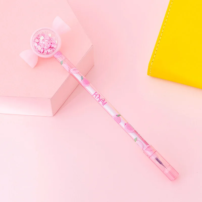 24 Pcs Wholesale Ins Heart Sequin Candy Gel Pen Cute Creative Little Fairy Pen Student Exam Office Accessories Stationary