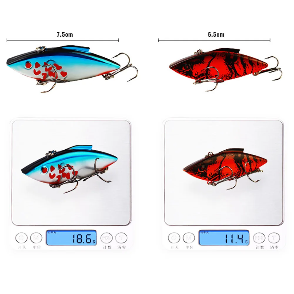 Rattlin Lipless Crankbait VIB Fishing Bait Trap Saltwater 6.5cm/7.5cm Hard Lure Trolling Walleye Salmon Sinking Wobber Fishing