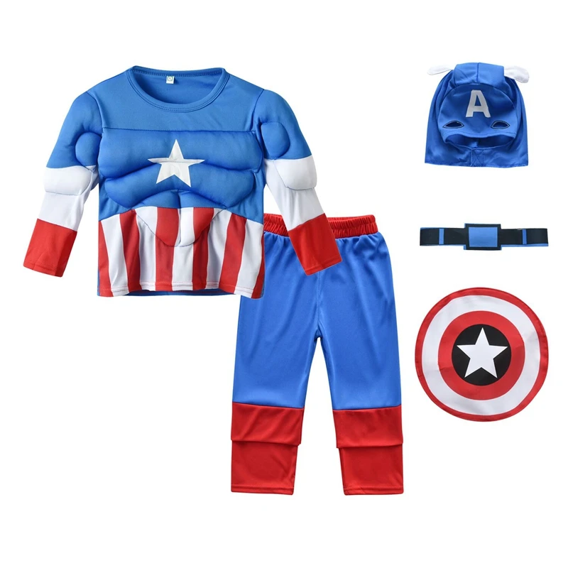 Capitan America Vestito Carnevale Spiderman Marvel Halloween