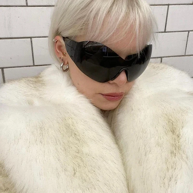Neo Mint Luxury Brand Runway Fashion Yellow Gradient Cropped Fluffy Fur Jacket Coat Women Winter Thicken Faux Fox Fur Outerwear 3