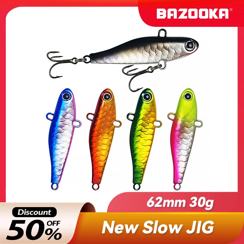 Bazooka 7G 14G Slow Jig Fishing Lure Vib Lead Metal Sinking Jighead Jigging Artificiale Bass Trota Traina Carp Pike Winter Bait
