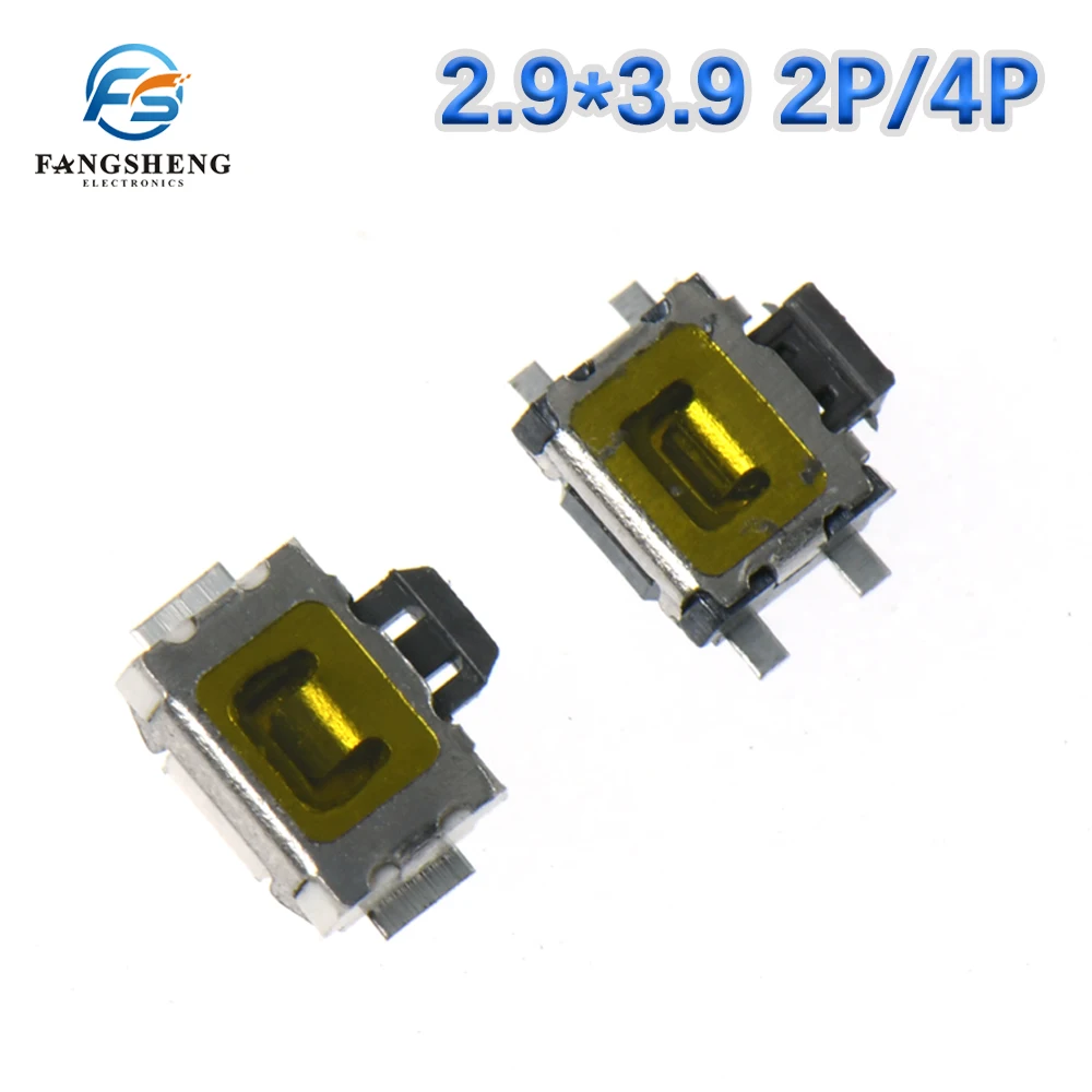 Push Button Switch 10/50PCS micro switch smd 2pin 4pin 3.9*2.9SMD Switch Button Key for Mobile Phone 12v Side Button Light Touch 3X4