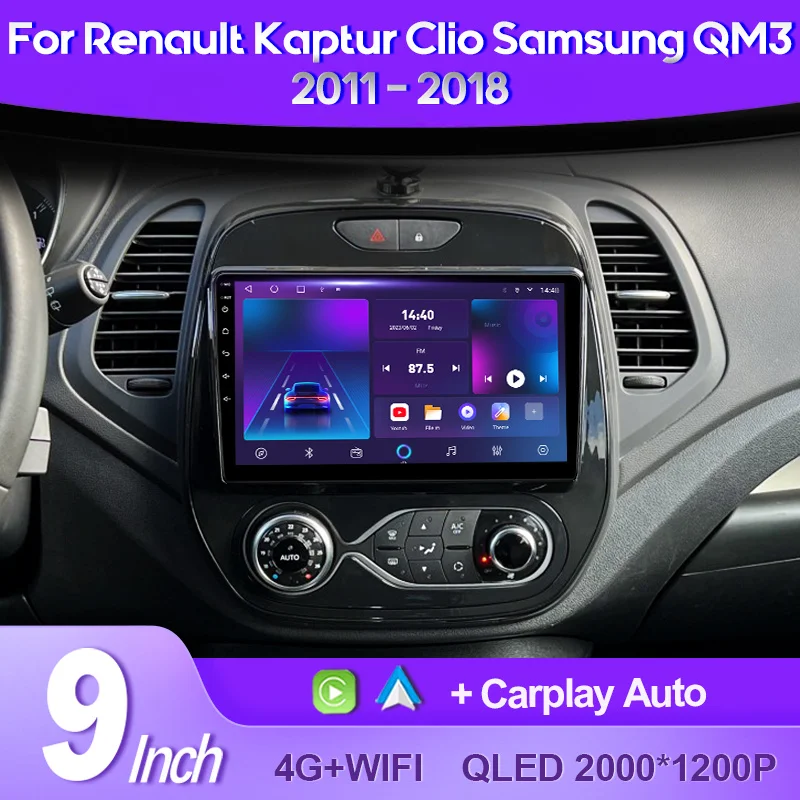 

QSZN For Renault Kaptur Clio Samsung QM3 2011 -2018 2K QLED Android 13 Car Radio Multimedia Video Player GPS AI Voice CarPlay 4G