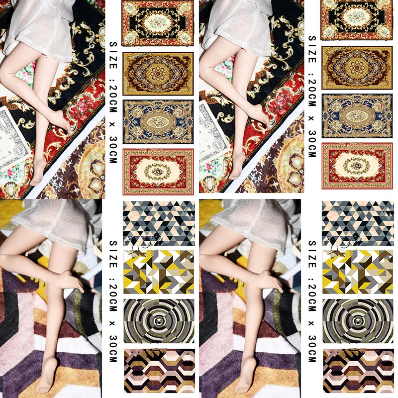 

1/6 Scale Printed Carpet Nordic Light Luxury Living Room Carpet Retro Medieval Style Accessory For 12" Action Figure Model