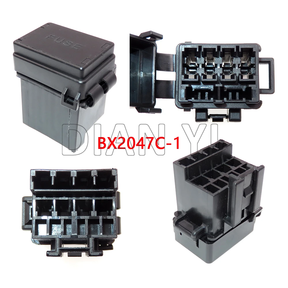 Fuse box holder 1 Set 4 Way AC Assembly Mini In-line Fuse Holder With Crimp Terminal Small Automobile Fuse Block Assembly Blade Type Fuses Box
