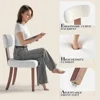 Dining Chairs Set of 4, Upholstered Kitchen Chairs with Curved Backrest & Adjustable Legs for Living Room/Bedroom, White 5