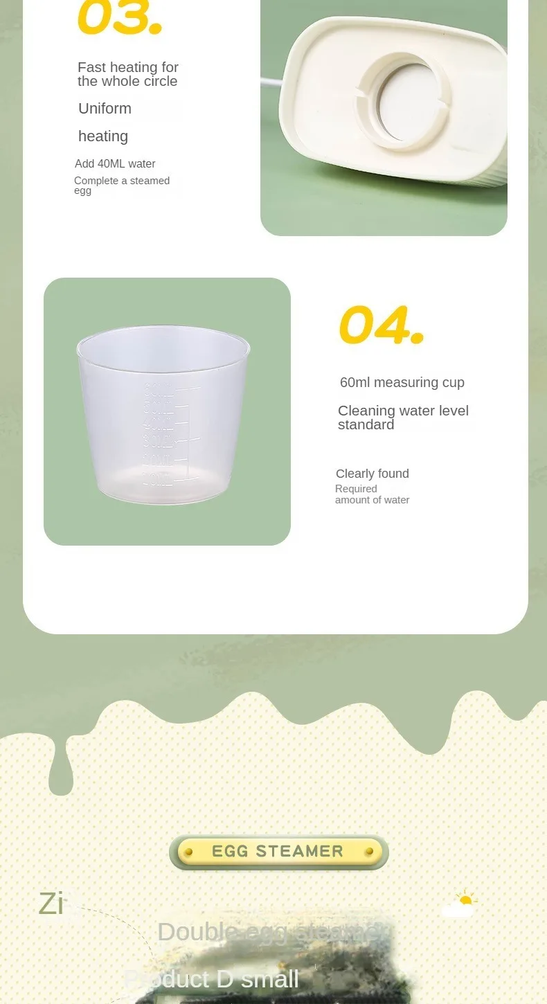 Description Picture 3 of itemElectric Boiler Steamer Multi Function Electric Egg Cooker Auto-Off Generic Omelette Cooking Tools Kitchen Utensil Breakfast