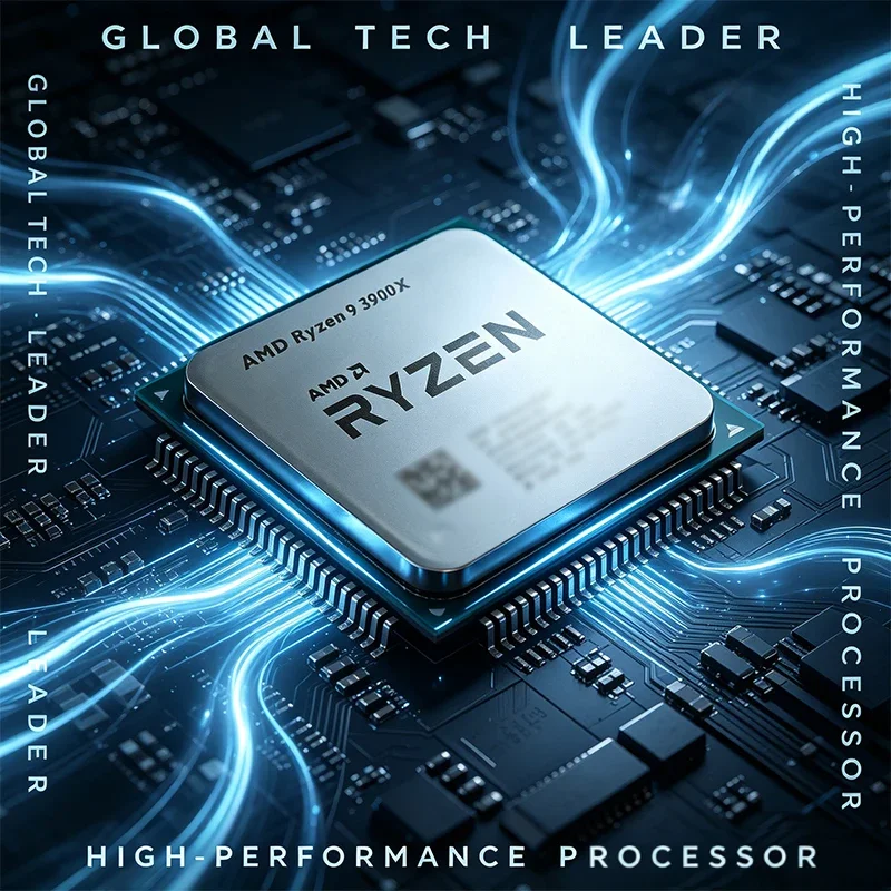 AMD 라이젠 9 3900X 데스크탑 프로세서 12코어 24스레드 3.84.6GHz 7nm Zen2 AM4 소켓 6MB L2 64MB L3 105W PCIe 4.0 게이밍 CPU 트레이