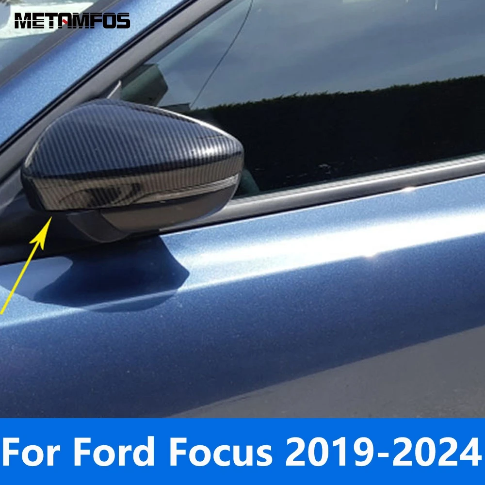 

Car Accessories For Ford Focus 2019-2022 2023 2024 Exterior Carbon Fiber Rearview Side Door Mirror Cover Trim Protection Cap