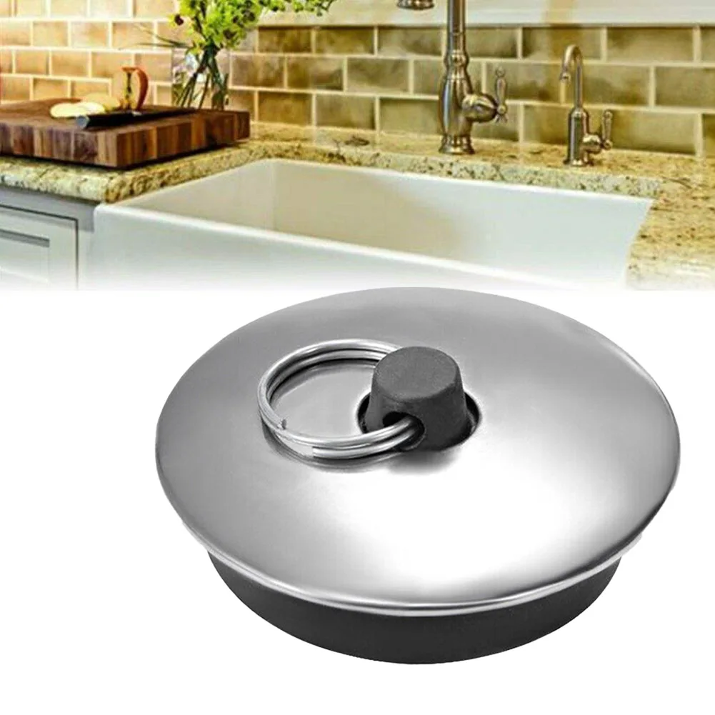 Drain Stopper 1pcs Rubber Sink Plug Fit 40mm With Ring For Bathtub Kitchen Sink Strainer Laundry Leakage-proof Plug
