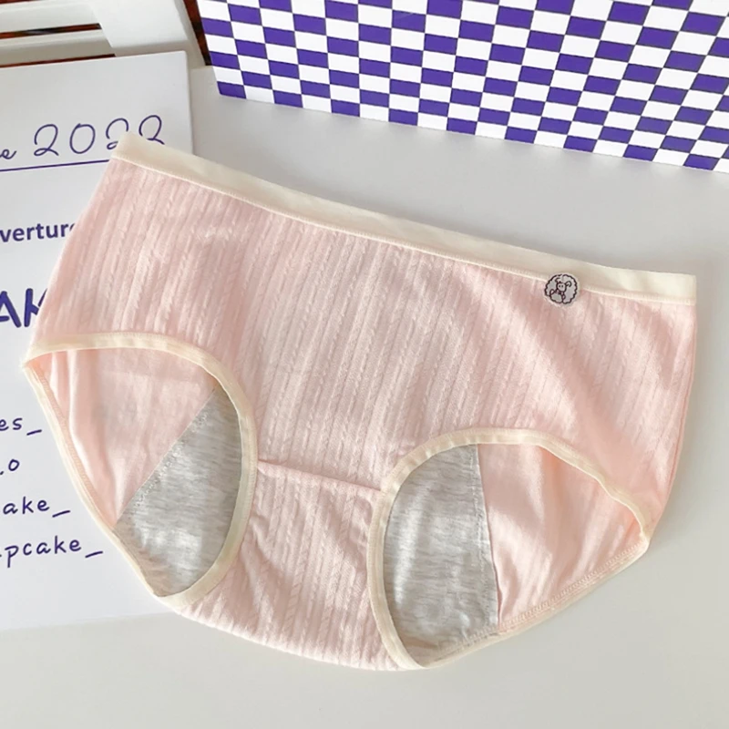 5Pcs Women Large Size Physiological Underwear Cotton Soft Safety Hygiene Mid-waist Leak-proof Pocket Women's Menstrual Underwear