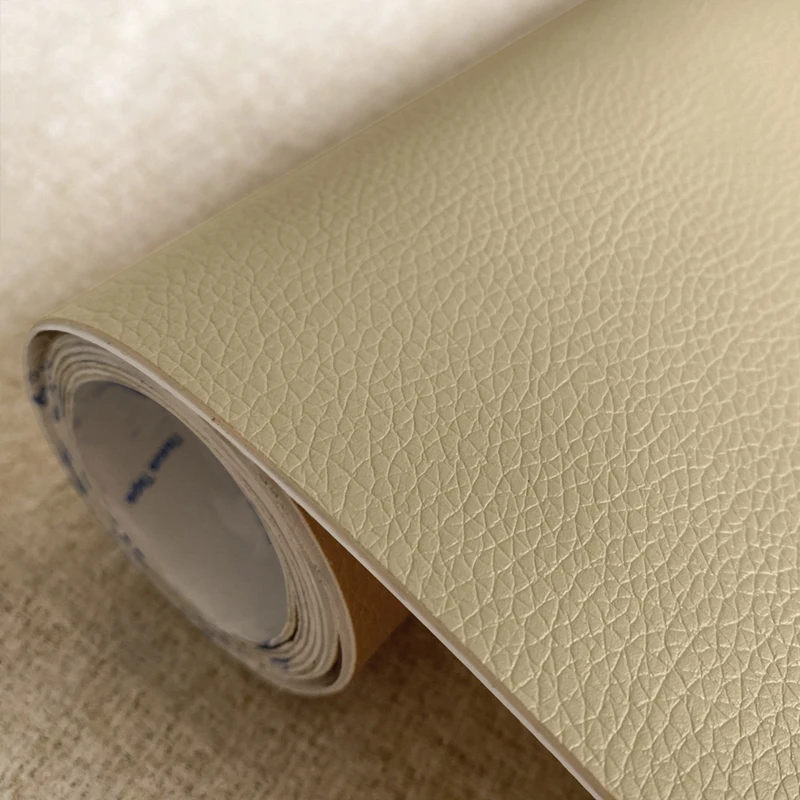 24 Colors Lychee Pattern Large Leather Repair Patch Kit - 59x19 Inch Self-Adhesive Faux Leather Patch For Couches, Car Seats, Chairs (Lemon Yellow) - View #3