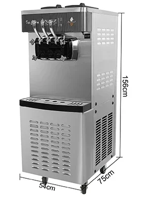 SIHAO Commercial Ice Cream Machine 1400W Fast Freezing Dessert Shop Equipment 16-20L/H Stainless Steel Frozen Display System