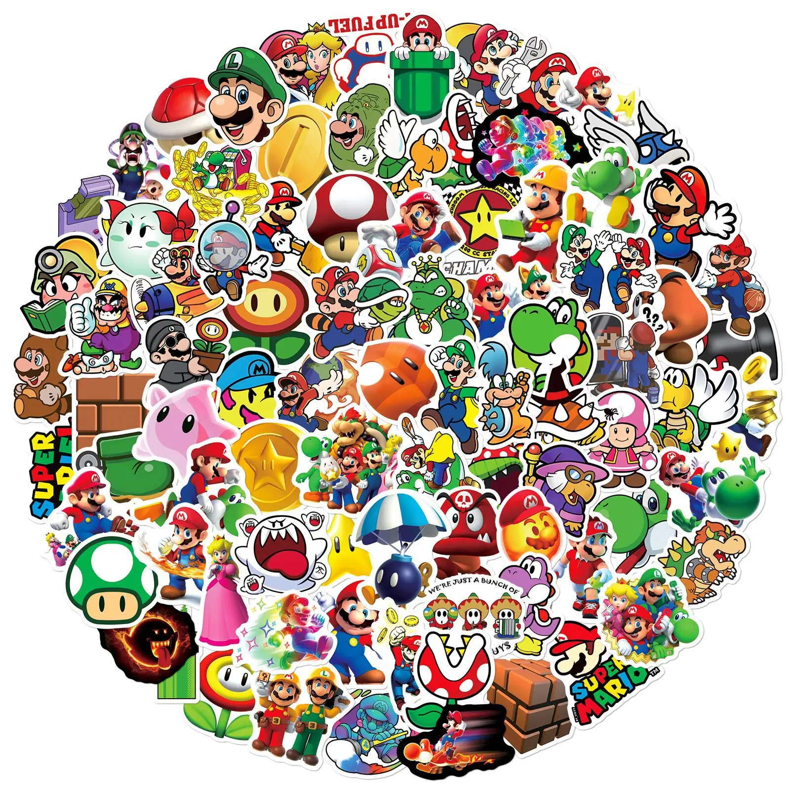 Cartoon Stickers 50/100/200Pcs Super Mario Game Laptop Notebook Skateboard Fridge Phone Waterproof Decal