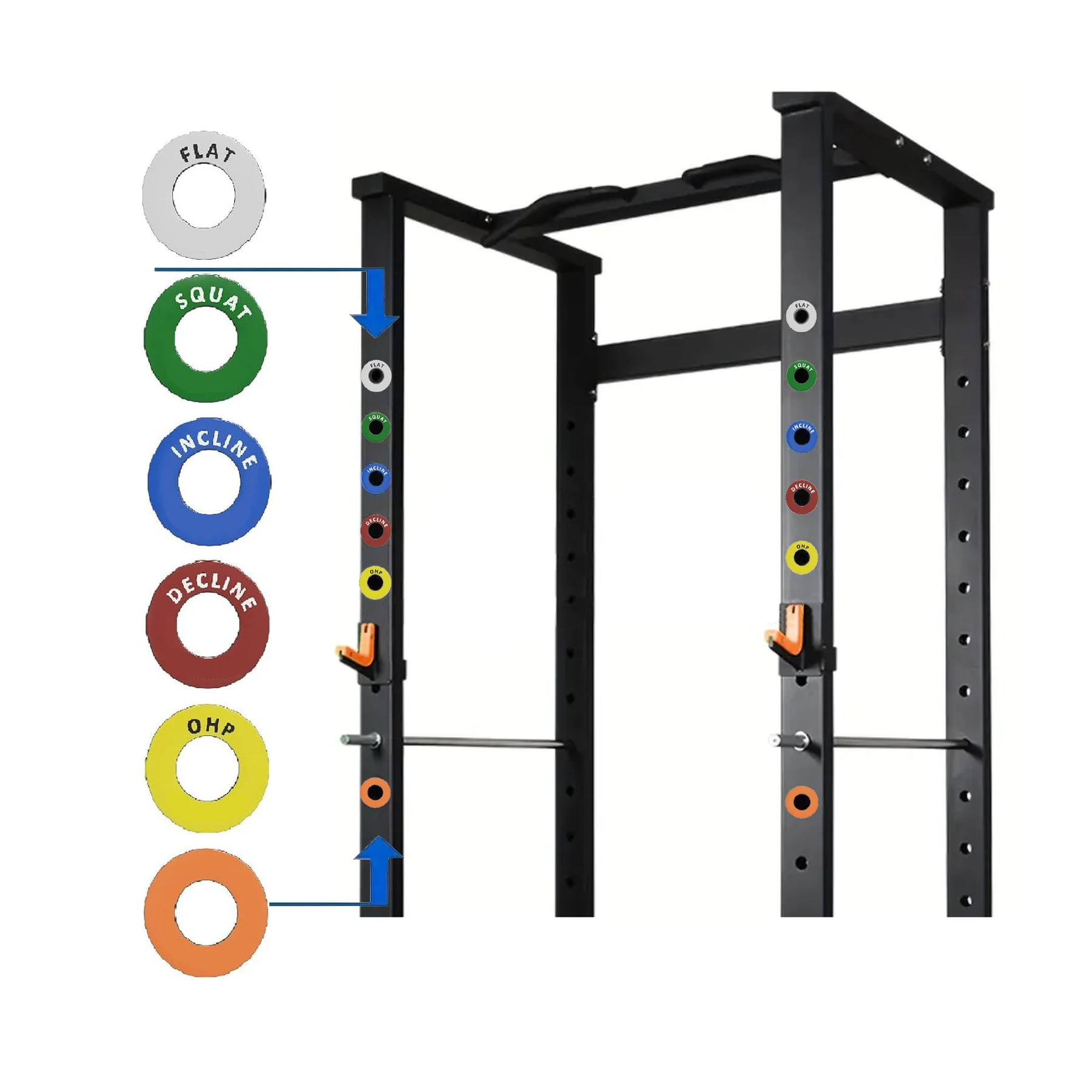 6Pairs Barbell Magnetic Position Marker Reminder Labels, Home Gym Squat Rack Magnetic Position Marker Labels, 1 Inch Aperture Ba 5