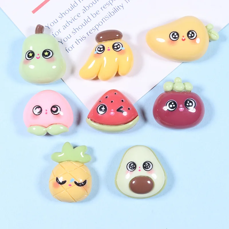 

20Pcs Cartoon Fruit Flatback Resin Cabochons Scrapbook Cute Watermelon Avocado Apple Diy Party Jewellery Decor Craft Accessories