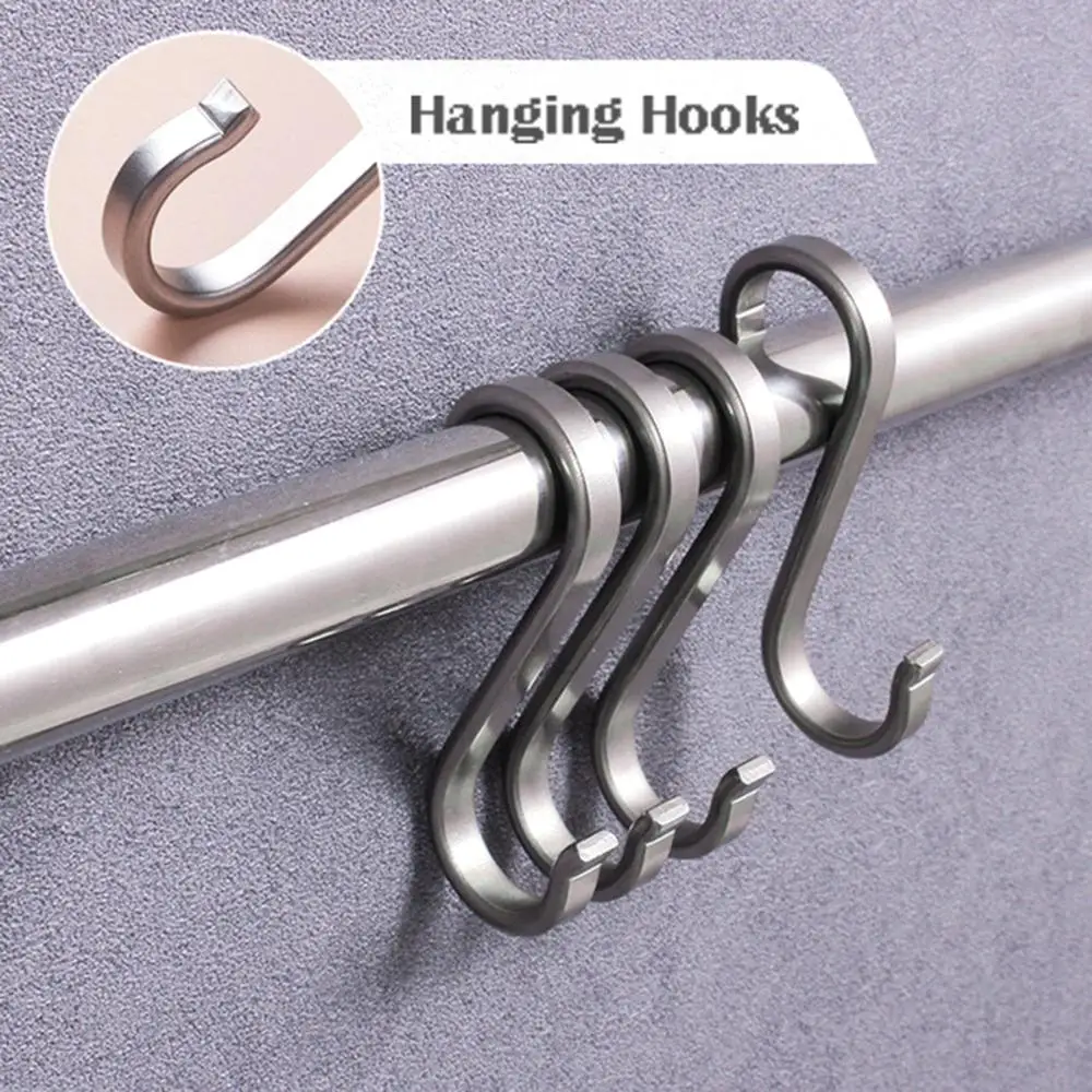 

Kitchen Utensils Bathroom S-Shaped Heavy Duty Clasp Rack Stainless Steel Hanging Hook Hanger Suspension Hooks Holders