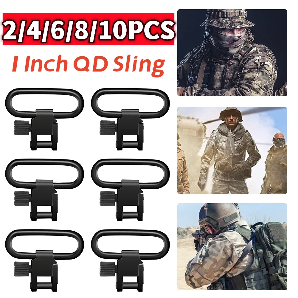 QD Sling Swivel Strap Buckles Kit Metal Quick Detachable Sling Mount Ring 2/4/6/8/10Pc Outdoor Hunting Camping Accessories sling swivel adapter sling swivel mount