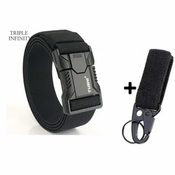 Enhanced Aluminum Alloy Quick Release Tactical Belt for Men - Durable Outdoor & Hunting Accessory (Black Belt Set)