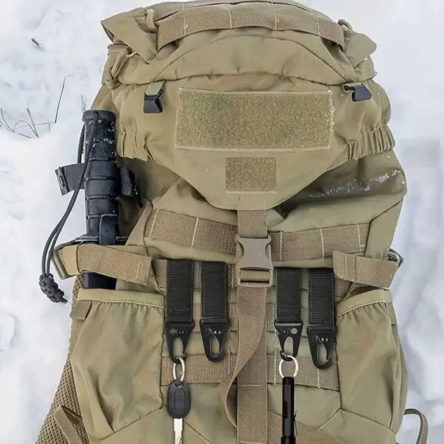 Multifunktionaler Camping-Gurtband-Gürtel mit Schlüsselanhänger, Flaschenhalter und Karabiner-Gürtelclip – Outdoor-Ausrüstungszubehör – Detail 3